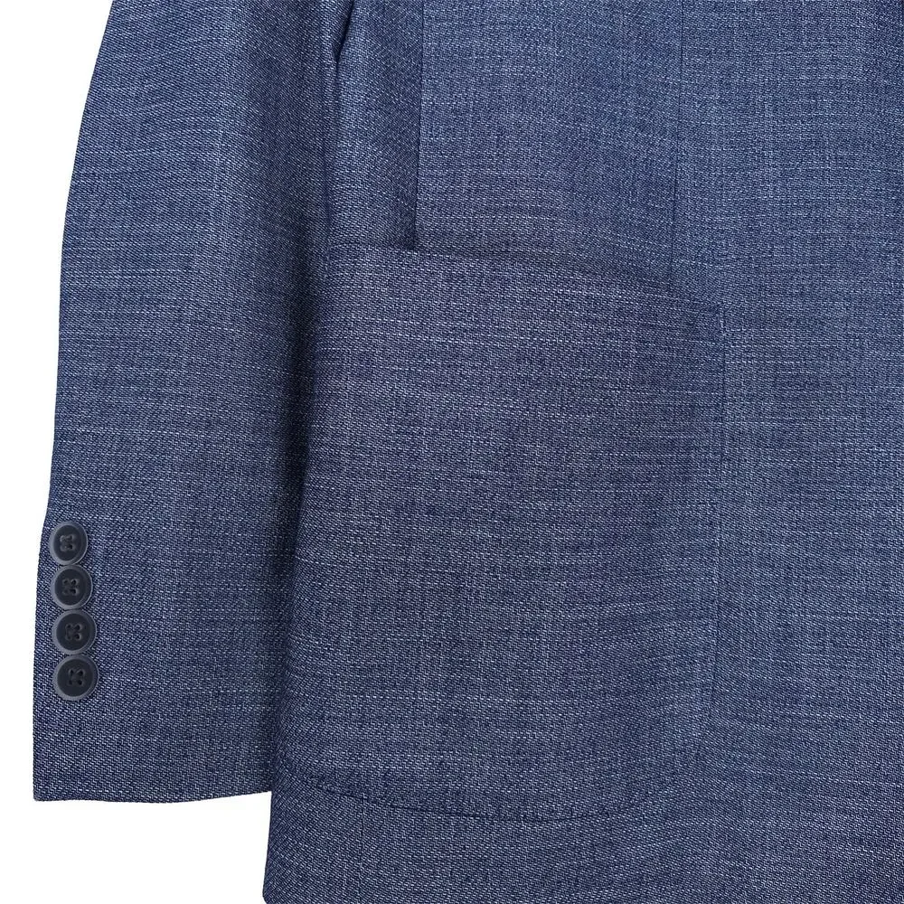 Calvin Klein Mens Slim Fit Sport Coat Blazer 40R Blue Solid Stretch NWT
